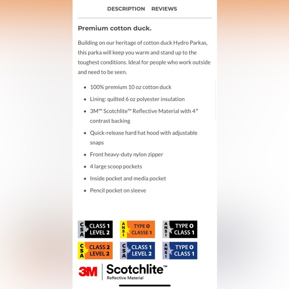 Work King Safety Hooded Duck Parka - Picture 8 of 9